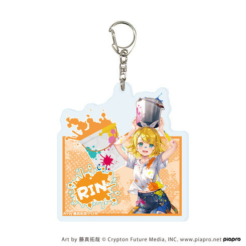 『ピアプロキャラクターズ』アクリルキーホルダー07/鏡音リン ペンキver.(描き起こしイラスト)
